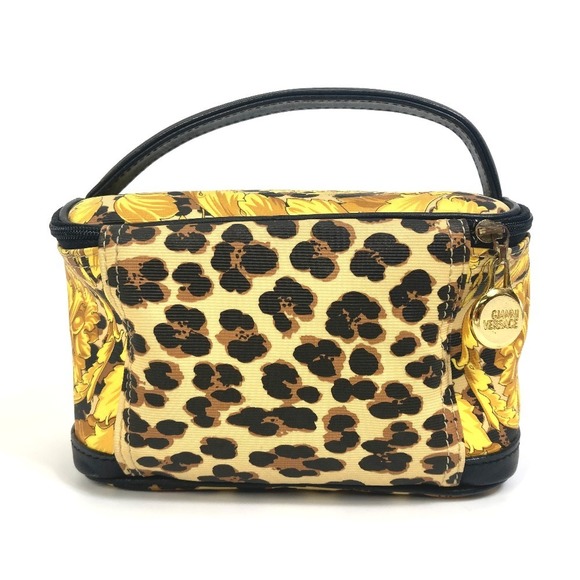 Versace sunburst vanity leopard yellow bag leather - Picture 1 of 9